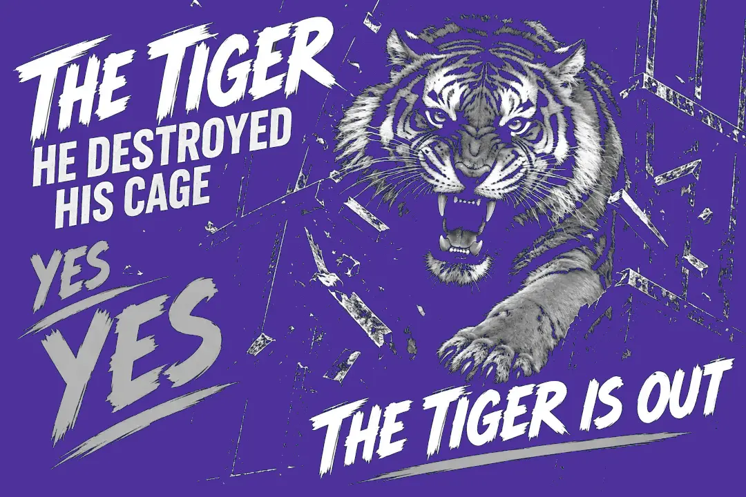 The Tiger He Destroyed His Cage - Yes - YES - The Tiger Is Out: Poem By Nael Age 6